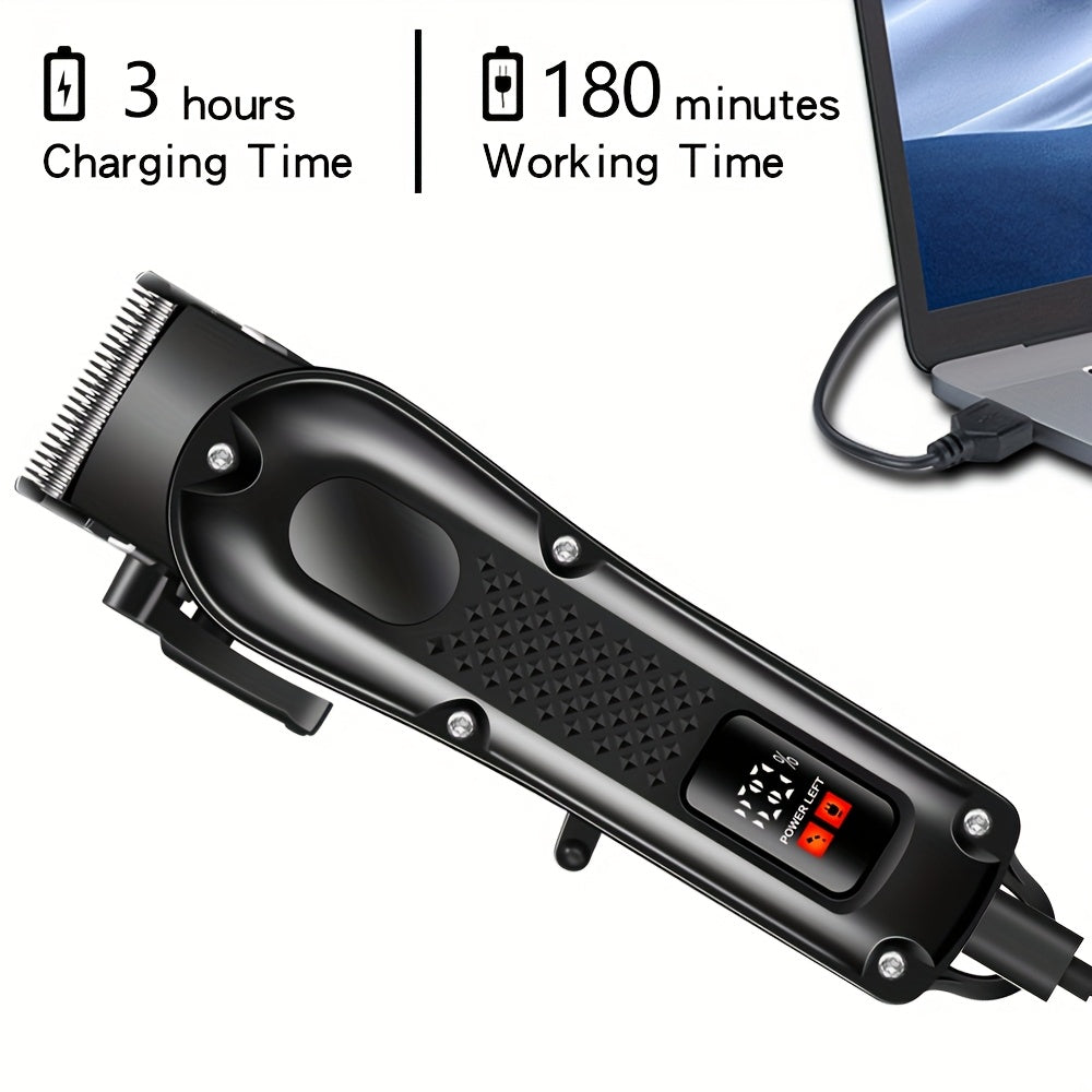 Kit de rasage et coiffure pour hommes, Tondeuse rechargeable USB (4 pièces)