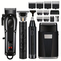 Kit de rasage et coiffure pour hommes, Tondeuse rechargeable USB (4 pièces)