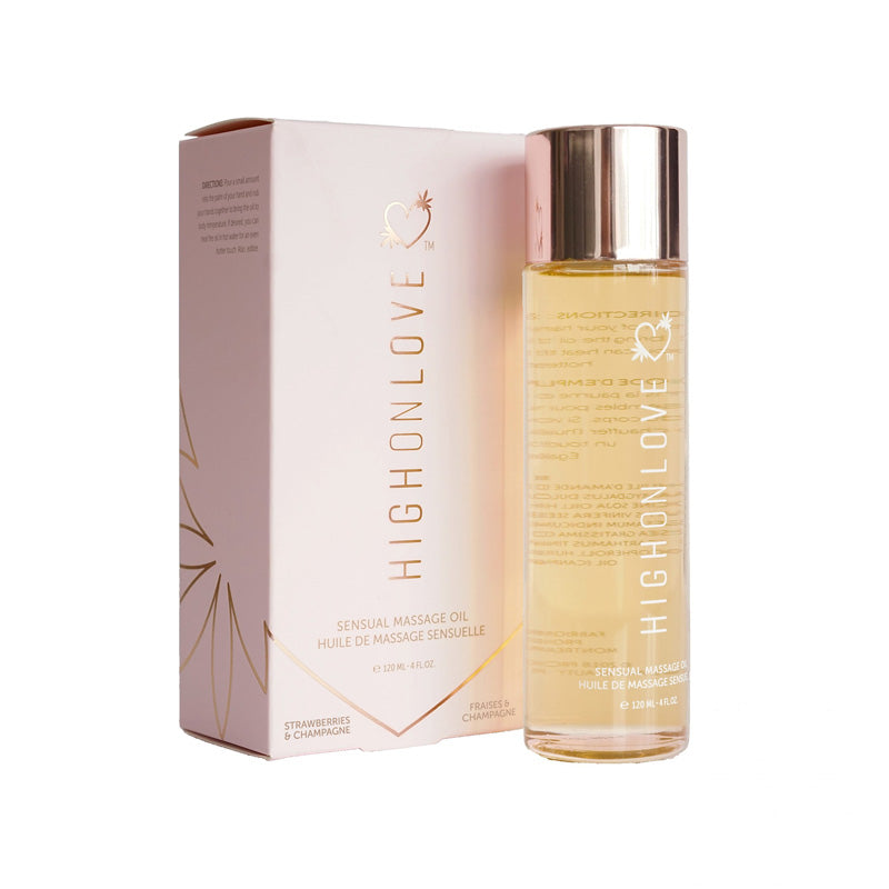 Huile de massage HighOnLove Massage, Fraise & Champagne