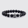 Bracelet avec initiale personnalisée en pierre de lave