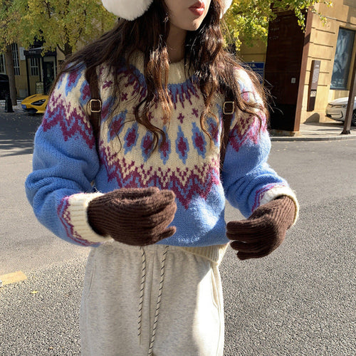 Pullover pour femme, rose ou bleu