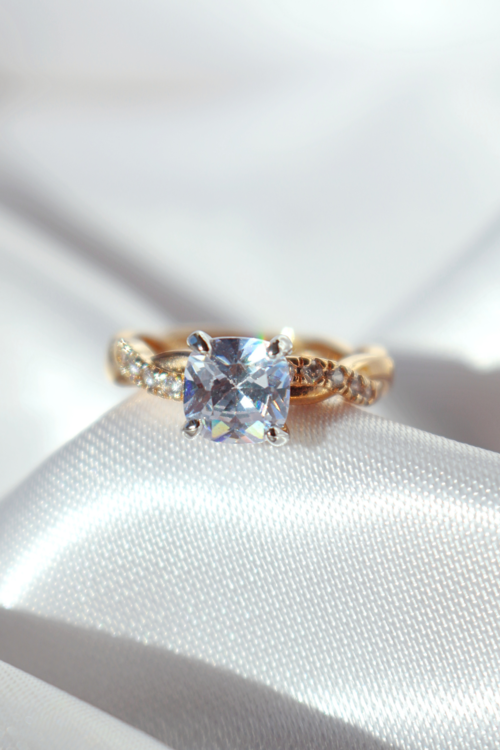 Bague Fairy Tales Solitaire, argent 925, plaqué or rose 18K