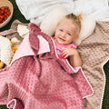 Couverture 2 en 1, couverture avec doudou intégré, rose poudré