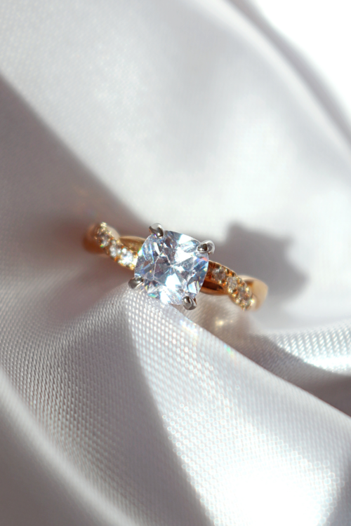 Bague Fairy Tales Solitaire, argent 925, plaqué or rose 18K