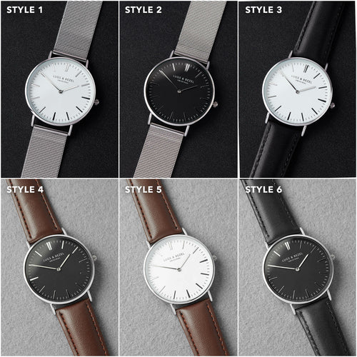 Montre simple ou gravée personnalisée, pour petit ami, papa, ou mari