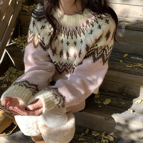 Pullover pour femme, rose ou bleu